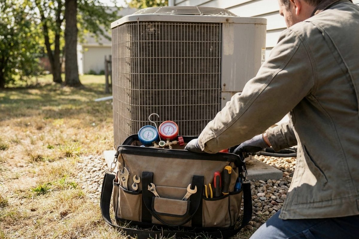 HVAC technician at work